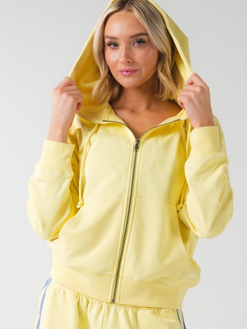 NWT ACTA Lemon Tide Boyfriend Zip Up Small